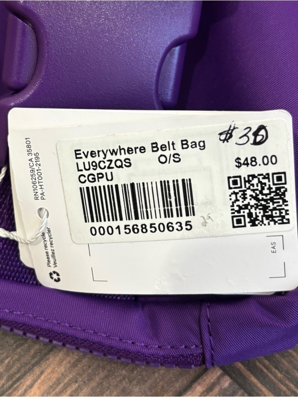 NWT Lululemon Everywhere Belt Bag In College Purple - Picture 7 of 9